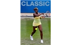 BIRMINGHAM, ENGLAND - JUNE 11: Sloane Stephens of the USA in action against Francesca Schiavone of Italy during day three of the Aegon Classic at the Edgbaston Priory Club on June 11, 2014 in Birmingham, England. (Photo by Paul Thomas/Getty Images)